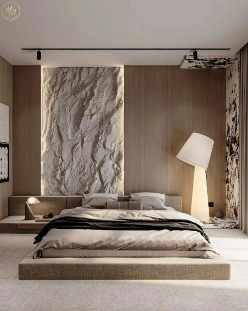 Несколько кадров интерьера квартиры в бежевых и молочных тонах, создающих уютную и изысканную атмосферу. 01