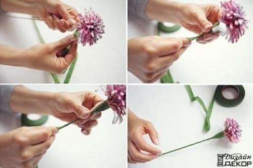 Не выбрасывайте старые журналы, из них получаются очень яркие и красивые цветочки! 06