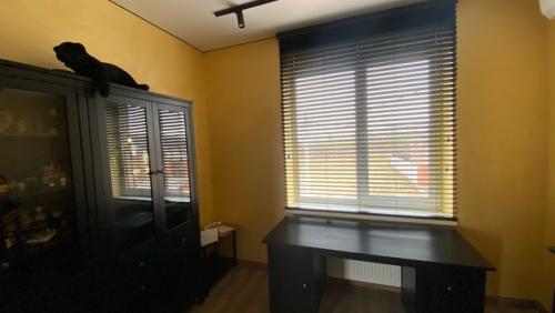 Горизонтальные деревянные жалюзи 50 мм в оттенке Венге в кабинет, в спальни и гостиную оттенок эвкалипт. 07