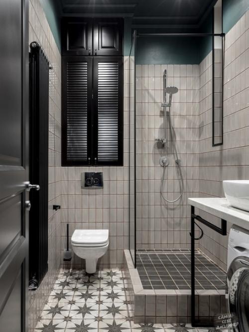 П - образная кухня, межкомнатные окна и встроенные системы хранения в двушке 47 м. 05