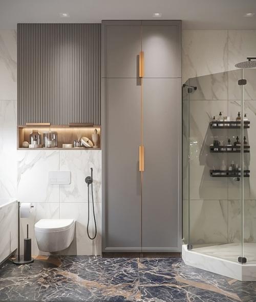 Стильная современная ванна от студии Дениса Серова в новом проекте одного уютного дома! 03