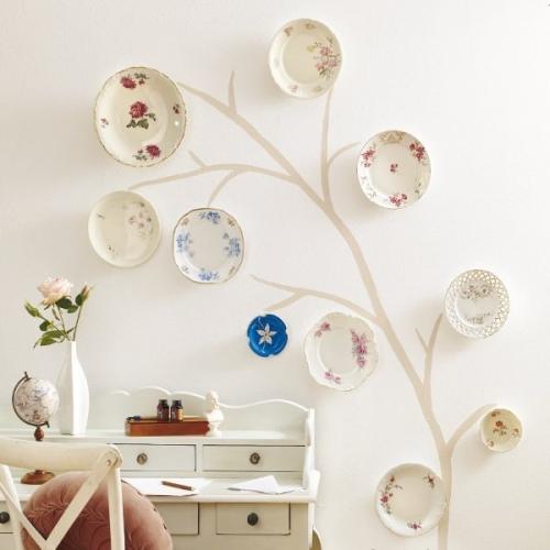 Настенные тарелки в интерьере: способы организации. 06