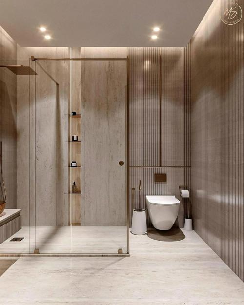 Несколько кадров интерьера квартиры в бежевых и молочных тонах, создающих уютную и изысканную атмосферу. 04