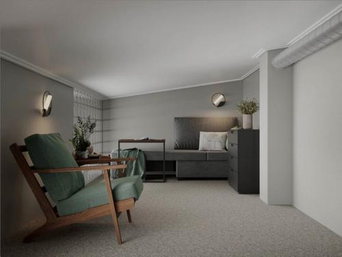 Благородный дизайн трешки в мансарде. 03