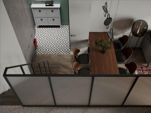 Благородный дизайн трешки в мансарде. 02