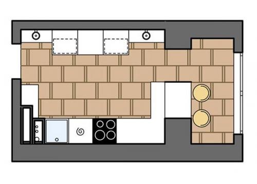 Кухня с балконом. 03