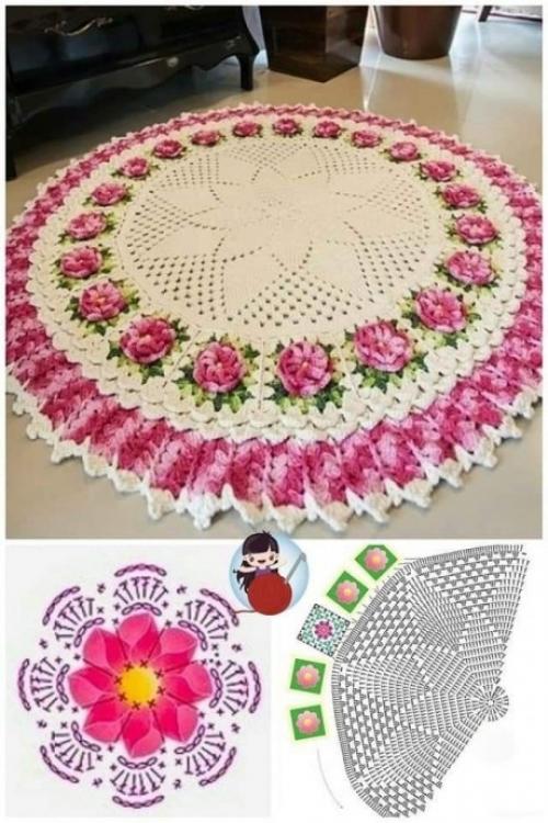 Вязание ковриков крючком. 04 Вязание ковриков крючком. 04
