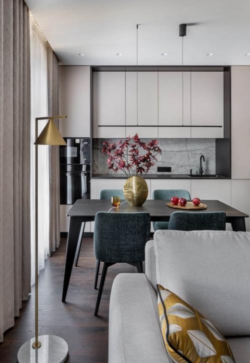 Интерьер евродвушки с интересными контрастами и подчеркнутыми элегантными нотами. 06