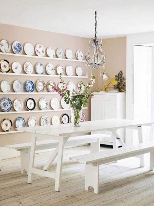 Настенные тарелки в интерьере: способы организации. 03