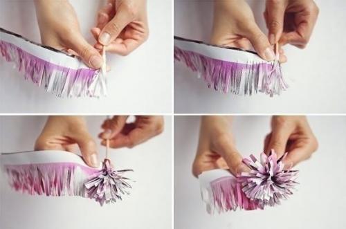 Не выбрасывайте старые журналы, из них получаются очень яркие и красивые цветочки! 05