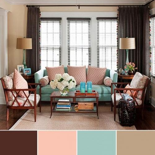 Цвета в гостиной.  Гостиная комната - это место для отдыха. 01
