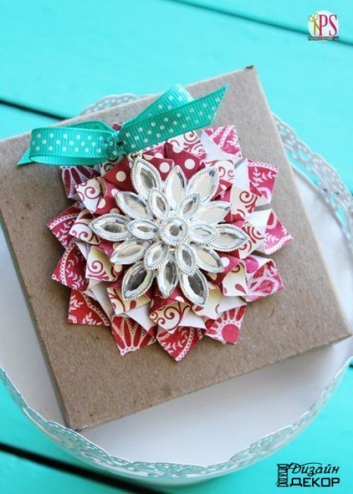 Красивая снежинка для оформления подарков? 08
