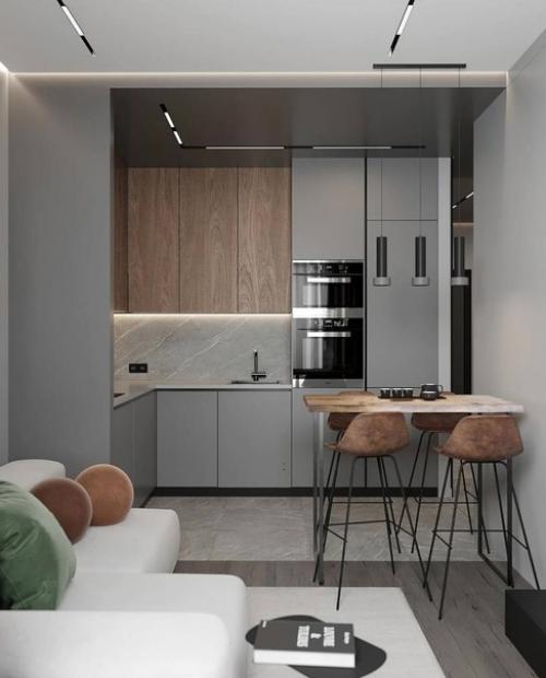 Стильный интерьер. Кухни - гостиной. 02