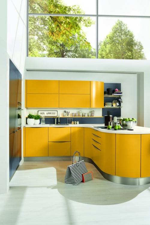 Желтый цвет в интерьере кухни. 01