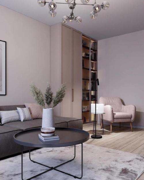 Какой приятный цвет выбрали для гостиной. 04