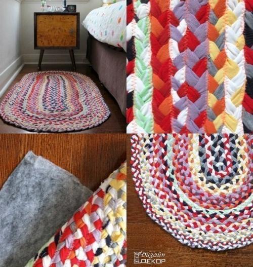 Коврик из кос для украшения дома. 07