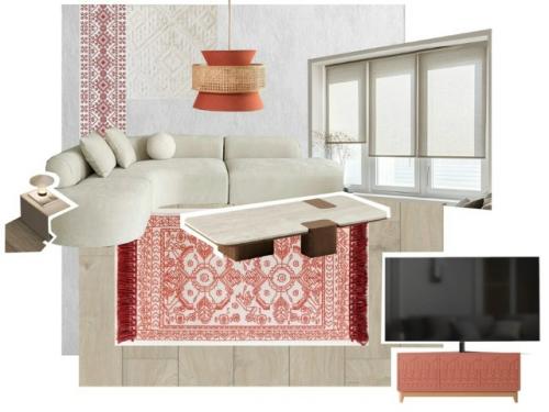 Вот мои коллажи для дизайн - проекта интерьера в ЖК Гудзон на 105 м 2 в стиле минимализм с акцентом на современный русский стиль. 01