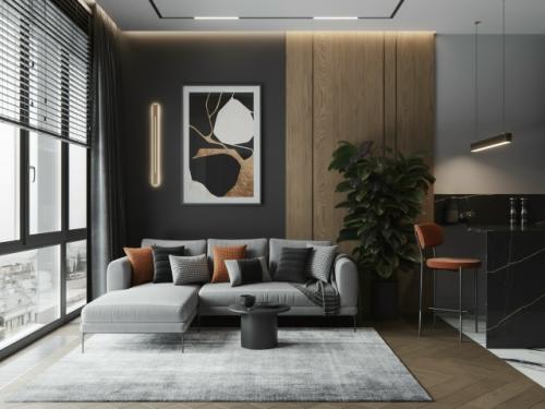 Проект однокомнатной квартиры 41 м 2 в ЖК павелецкая сити в Москве.  