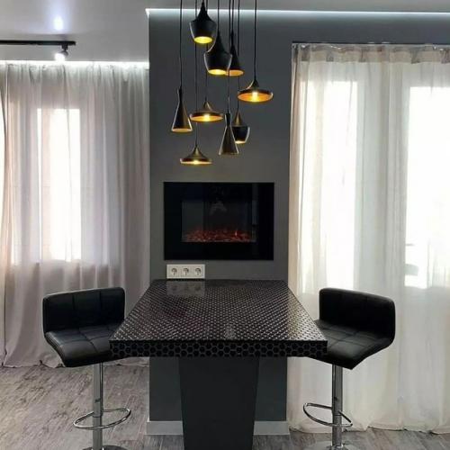 Стильный дизайн квартиры в темно-серых оттенках. 02