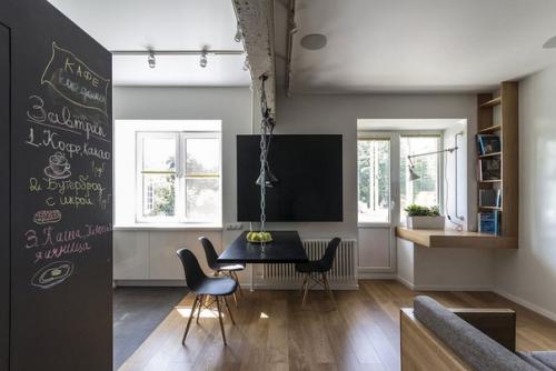 Российская архитектурная студия Ruetemple представила интерьер квартиры в Москве под названием Багрицкого в Москве, Россия. 02