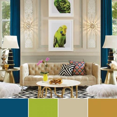 Цвета в гостиной.  Гостиная комната - это место для отдыха. 04