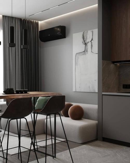 Стильный интерьер. Кухни - гостиной. 04