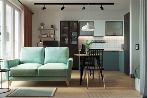 Целостный дизайн квартиры площадью 37 кв. 01