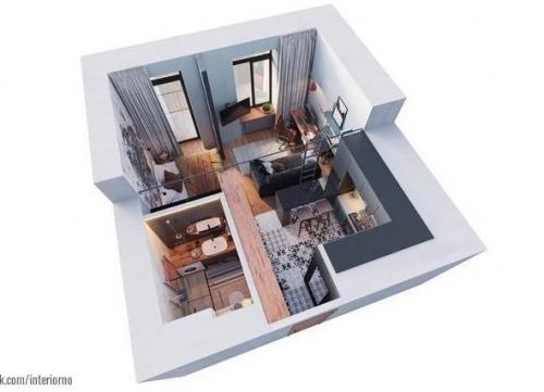 Стильная квартира. В тёмных оттенках. 08