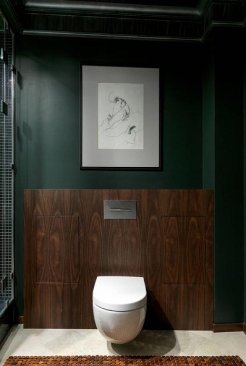 Кирпичные стены и оттенки зеленого: современная квартира в старом доме в Москве. 07