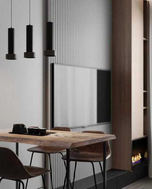 Стильный интерьер. Кухни - гостиной. 05