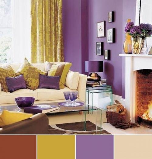 Цвета в гостиной.  Гостиная комната - это место для отдыха. 02