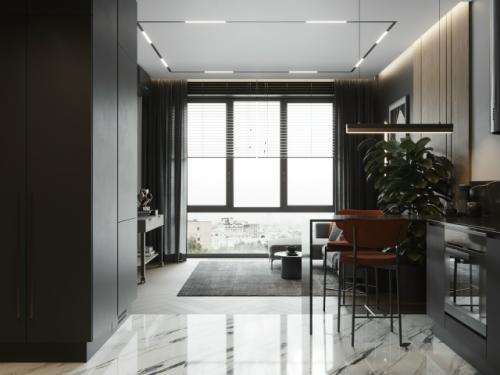 Проект однокомнатной квартиры 41 м 2 в ЖК павелецкая сити в Москве. 01