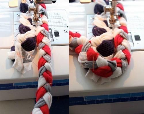 Коврик из кос для украшения дома. 04