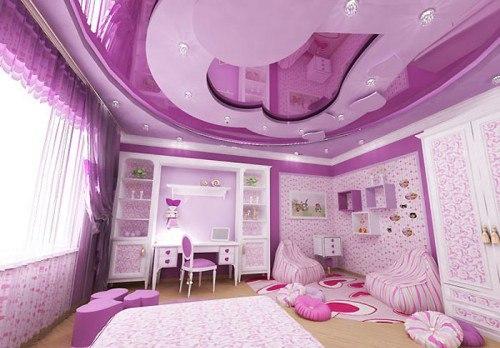 Потолок в детской: фото, способы оформления. 02