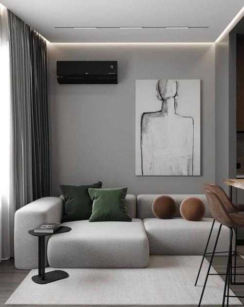 Стильный интерьер. Кухни - гостиной. 01