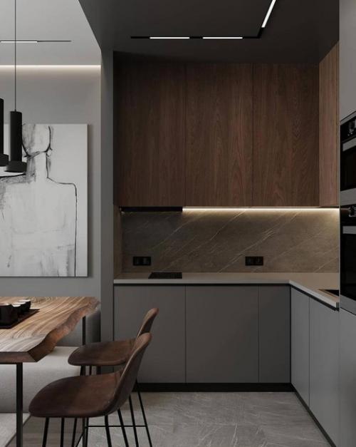 Стильный интерьер. Кухни - гостиной. 06