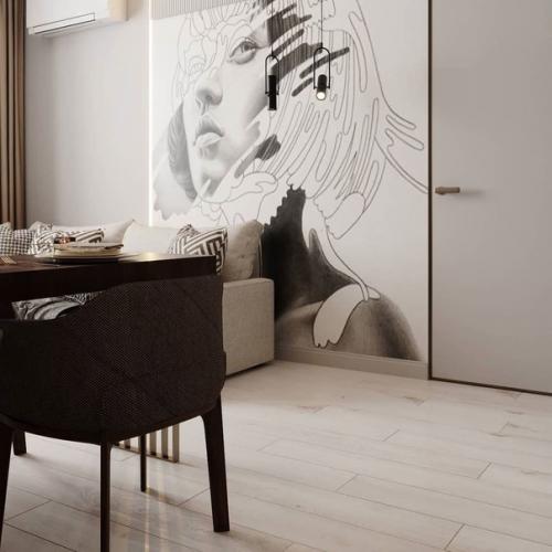 Интерьер кухни - гостиной площадью 18 кв. 06