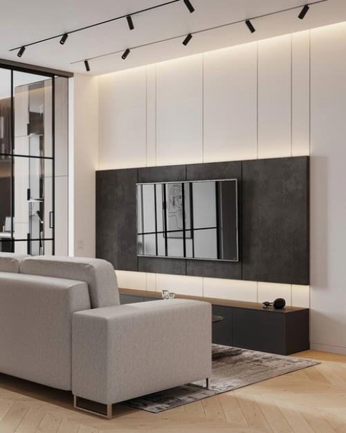 Такая темная и одновременно такая светлая кухня - гостиная, 35 кв. 02