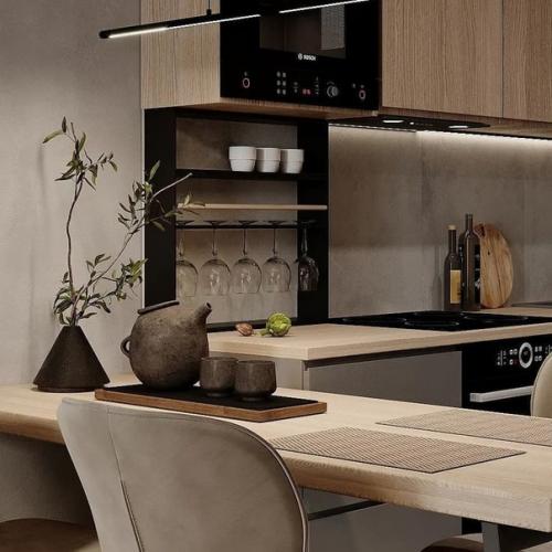 Интерьер кухни - гостиной площадью 18 кв. 02