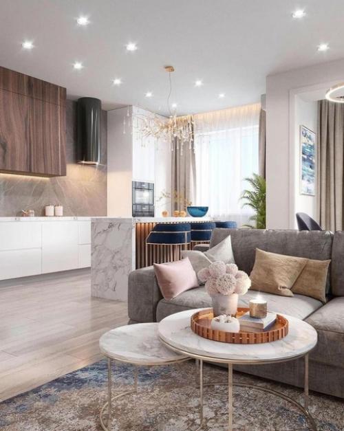 Интерьер в бежевых оттенках. 01