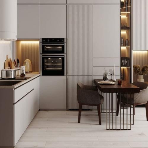 Интерьер кухни - гостиной площадью 18 кв. 01