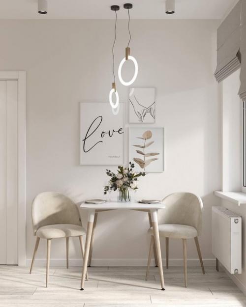 Минималистичная кухня и прихожая из проекта однокомнатной квартиры. 01