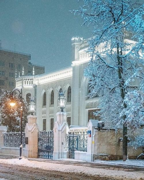 Зима посетила особняк Зинаиды Морозовой на спиридоновке 17. 04