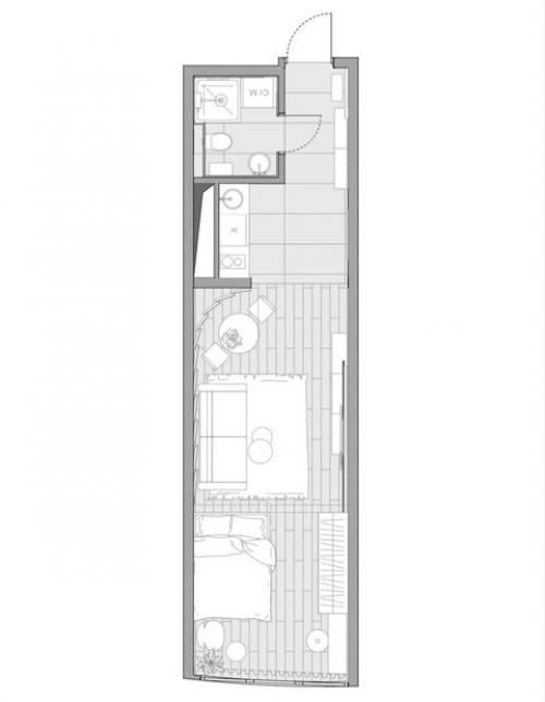 Квартира - студия.  Хозяйка квартиры- светлая, жизнерадостная женщина, она часто смеется и шутит, любит жизнь и на все смотрит с позитивом. 08