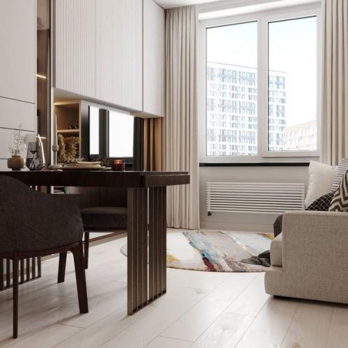 Интерьер кухни - гостиной площадью 18 кв. 04