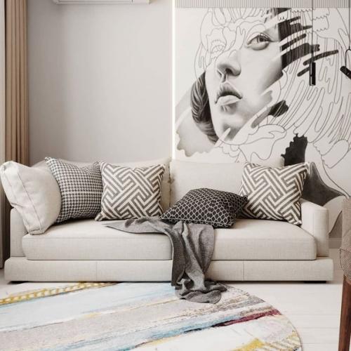 Интерьер кухни - гостиной площадью 18 кв. 05