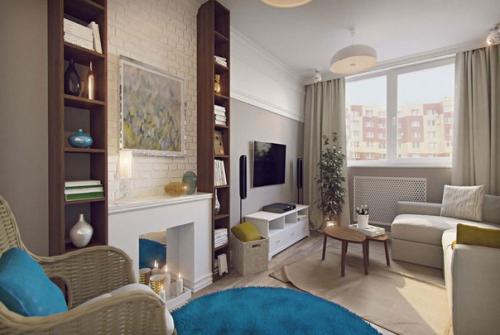 Дизайн - проект стандартной однокомнатной квартиры площадью 43 кв. 04