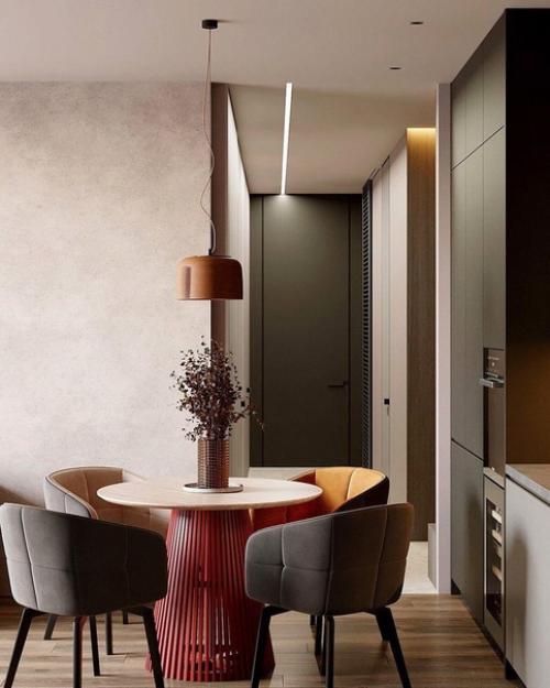 Интерьер кухни - гостиной в современном стиле. 02