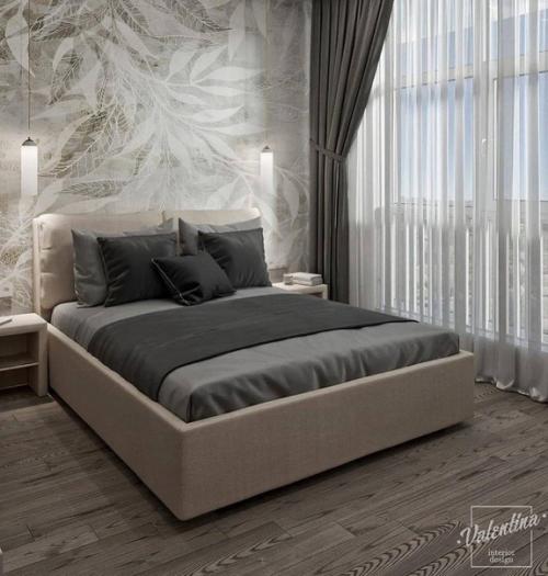 Спальня c гардеробной и окнами в пол. 01