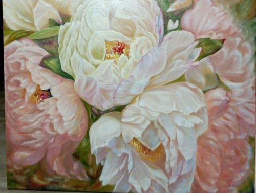 Новая работа - картина ну очень большого формата Пионы.